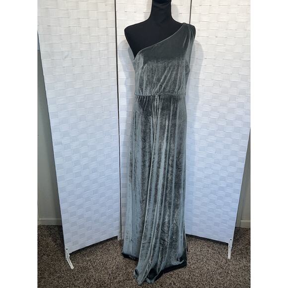 Baltic Born Velvet Tatiana One Shoulder Maxi Dress Eucalyptus Womens XL New